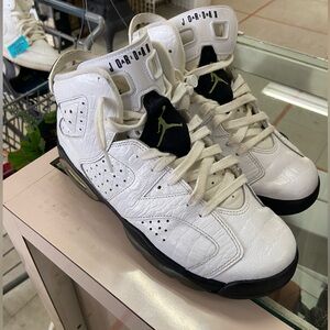 Jordan Retro 6 6s Alligator White Black 384665-110 GS BG